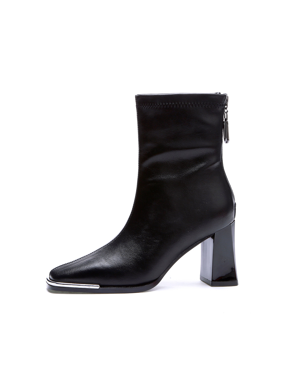 French Style High Heel Ankle Boots for Women 2023 Autumn New Square Toe Chunky Heel Slim Boots Back Zipper Fashion Boots - Image 5