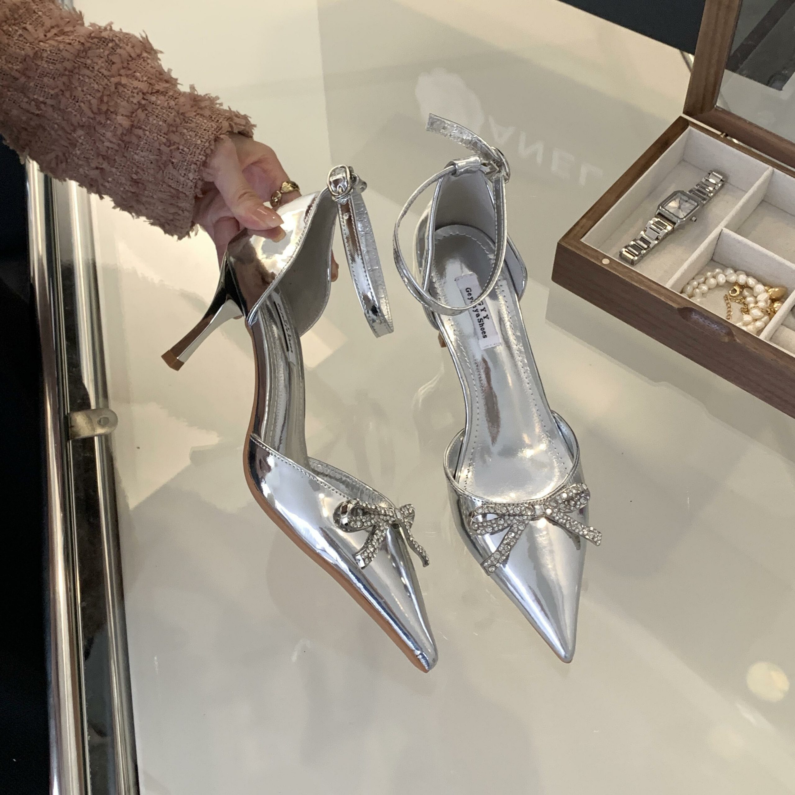 New Style High Heel Wedding Shoes Pointed Toe 35-40 - Image 4