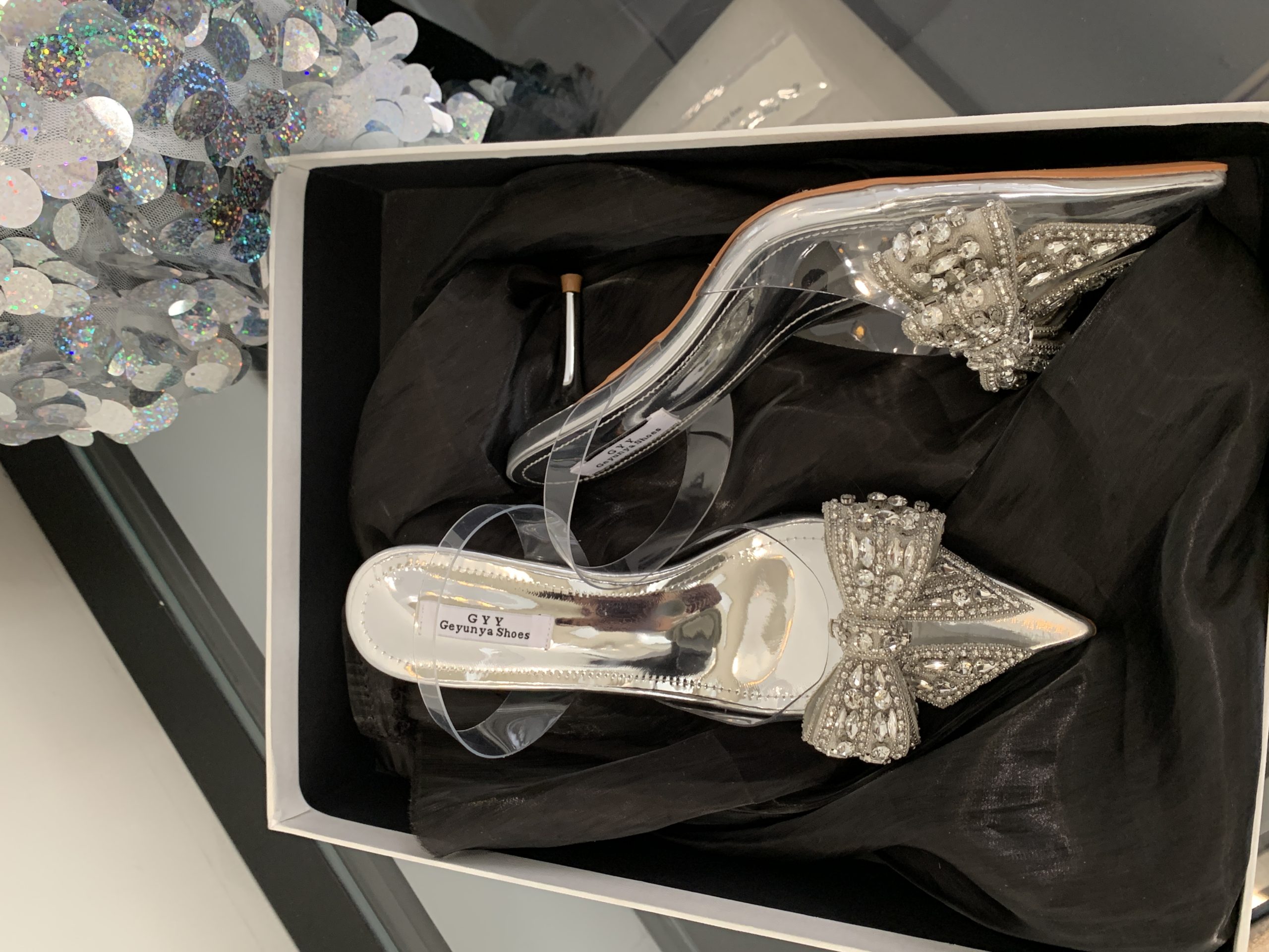 2026 New Crystal Shoes Women's Back Strap Sandals Thin Heel 35-40 - Image 4