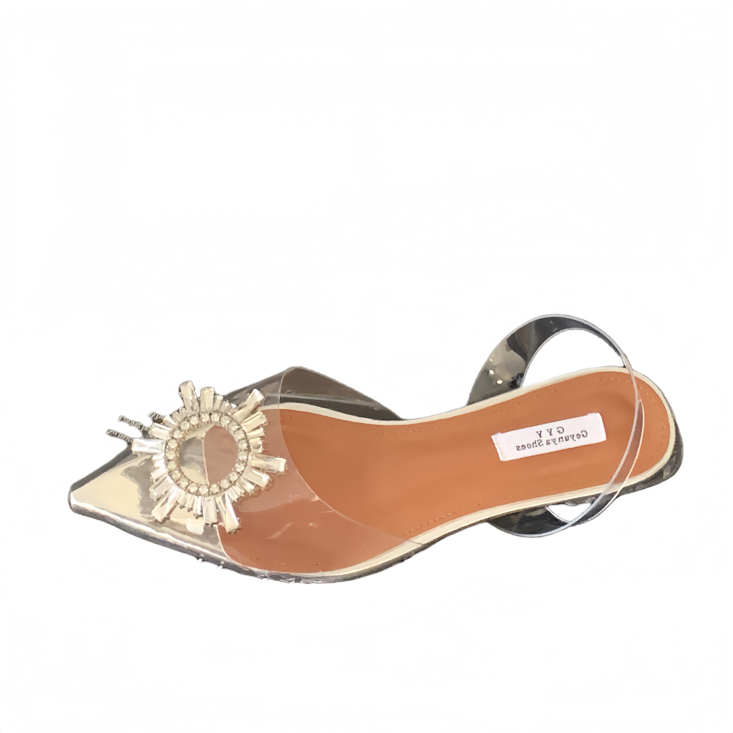 2025 New Crystal Heel Flat Sunflower Buckle Rhinestone Sandals Slippers 35-40 - Image 5
