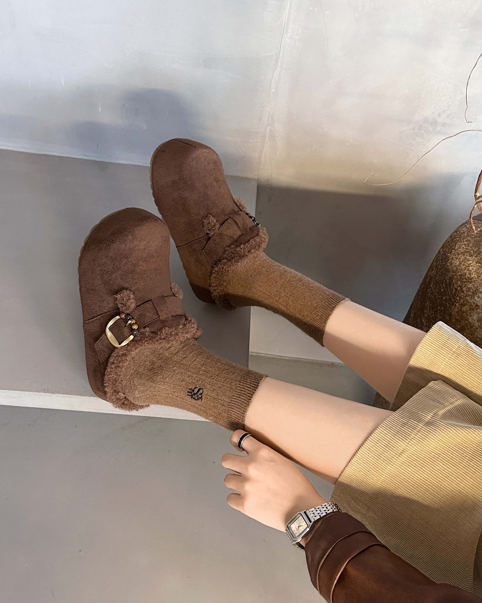 2025 New Winter Retro Casual Warm Lined Birkenstock Women's Leather Slippers - Image 2